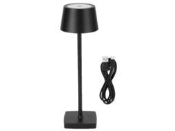 Rebe-lâmpada De Escritório Led Com Carregamento Usb Luz Branca Quente Para Bar Sala De Estar Leitura Preto