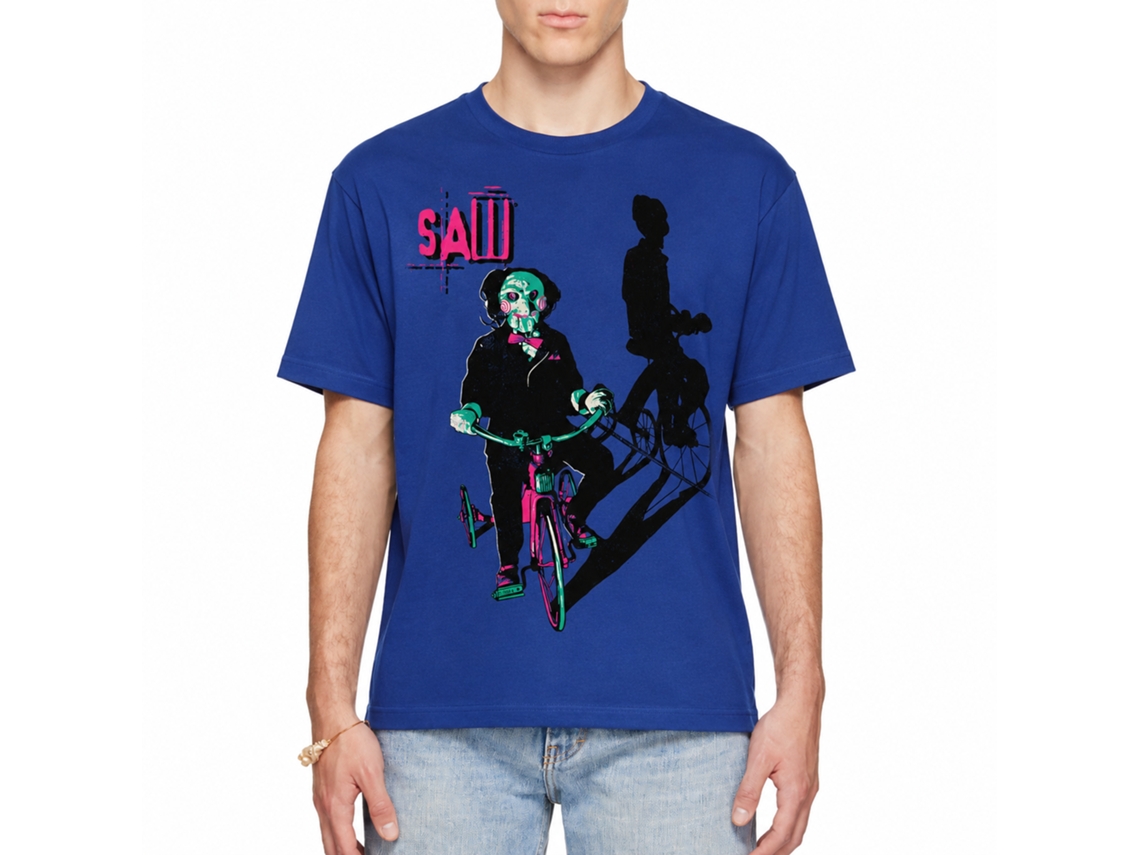 Rockinstone Saw Movie Billy On Tricycle Solid Royal Adult T-shirt Size:l
