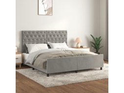 Vidaxl Estrutura De Cama Sem Colchão 160x200 Cm Veludo Cinzento-claro