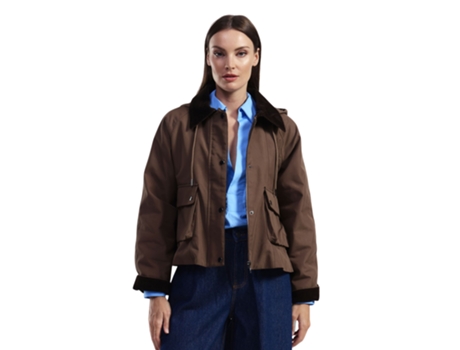 Blusão De Mulher Dixie Colletto In Velluto Poliéster Castanho (l)