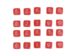 Mali 20 Peças Dados Numéricos de 6 Lados 16mm Plástico com Cantos Arredondados para Ensino e Jogos de Tabuleiro Vermelho