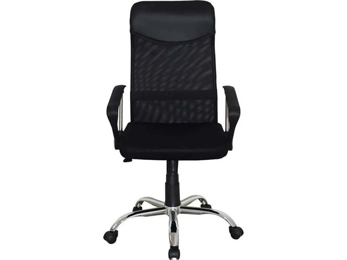 Cadeira de Escritório Executiva MITSAI Roma II Preto (Braços Fixos - Malha)