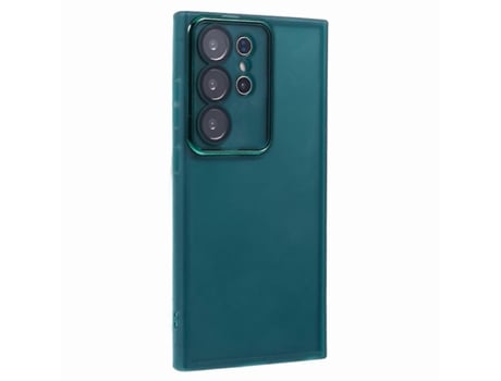 Capa Para Samsung Galaxy S25 Ultra Com Moldura Galvanizada Para Câmera E Capa De Tpu Transparente Verde-exército