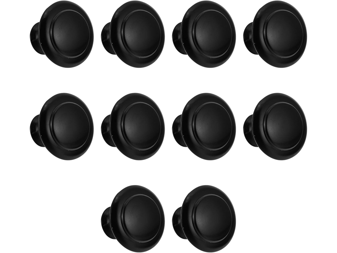 Yardenfun Conjunto De 10-puxadores Redondos Metal Preto Para Armários, Botões Individuais, Puxadores Para Guarda Roupa