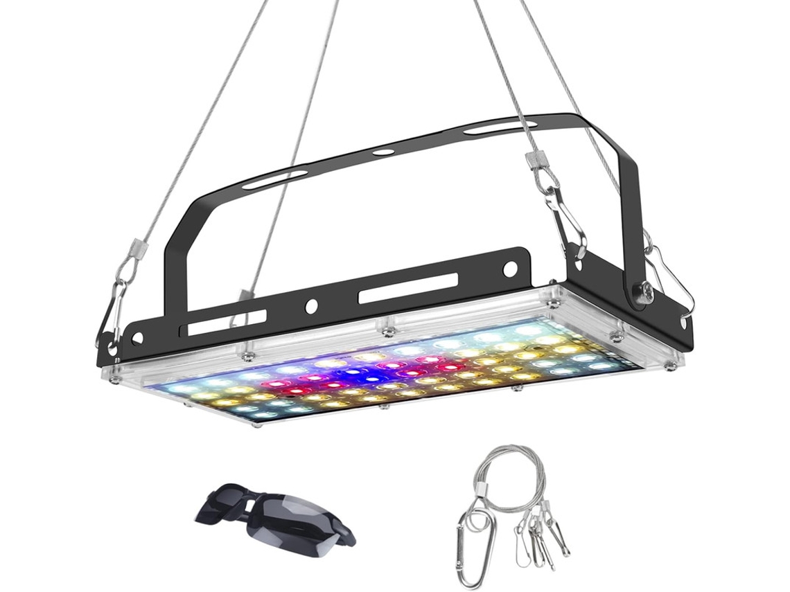 Lâmpada Led De Cultivo De Espectro Completo Para Plantas Internas, Lâmpada De Cultivo Com Corda E Suporte Aquaforge