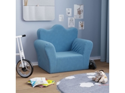Vidaxl Sofá Infantil Pelúcia Macia Azul