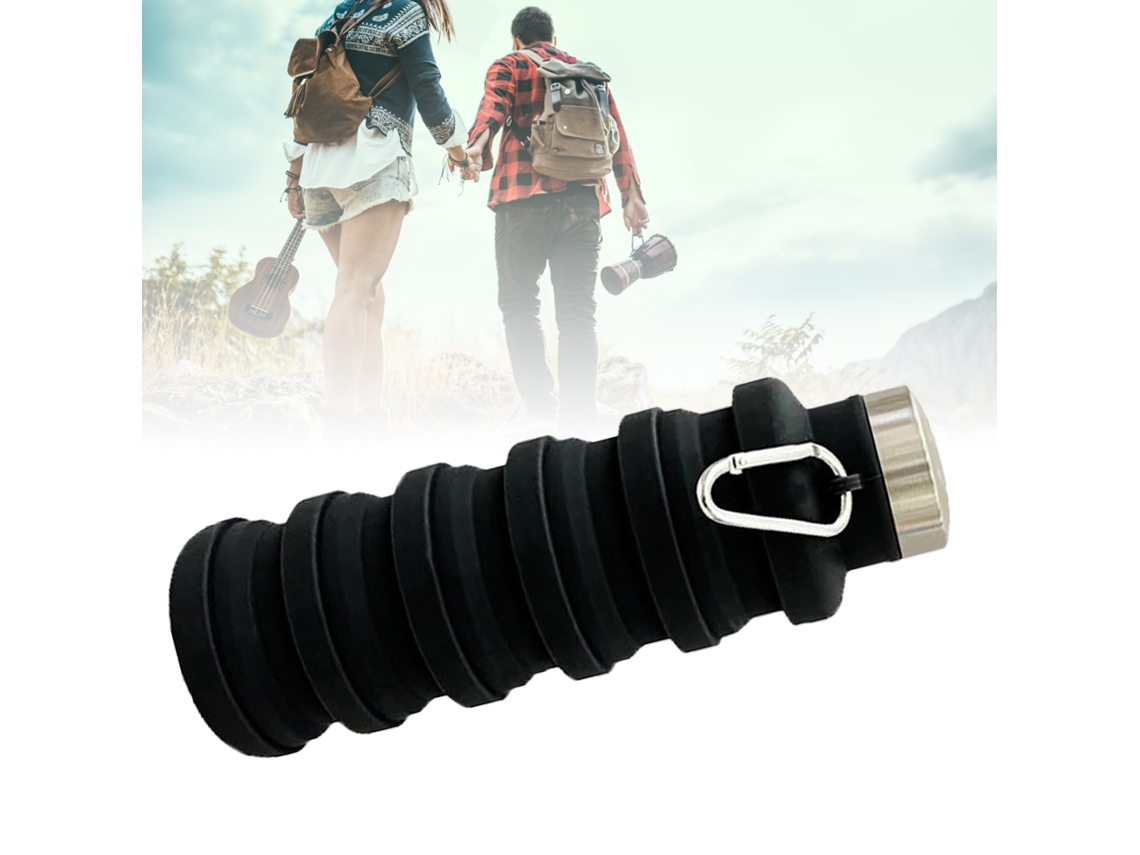 Foldable Silicone Cup 500ml (portable, Black) Eoocoo