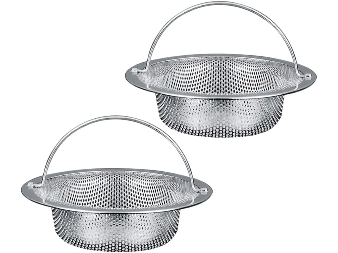 Conjunto De 2 Filtros De Pia Em Aço Inoxidável Para Cozinha