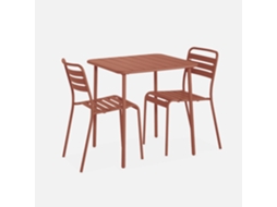 Mesa de jardim em metal com 2 cadeiras, Terra Cotta SWEEEK