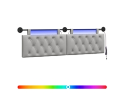 Conjunto 1 Cabeceira Suspensa Vidaxl Cinzento Tecido (170 X 55 X 7 Cm)