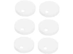Tampas Fusos De Dobradiça Assento Sanitário, 6 Peças, Plástico Branco, 45mm