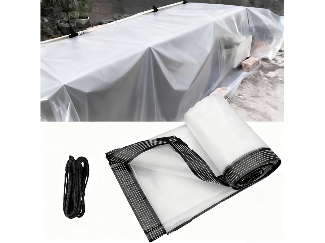 Heavy Duty Clear Waterproof Tarpaulin With Reinforced Grommets, Reinforced Transparent Pvc Tarp, For Outdoor Canopy