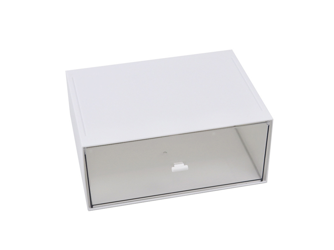 Organizador de mesa com gaveta, plástico transparente, empilhável, para escritório e vanity | S/MARCA