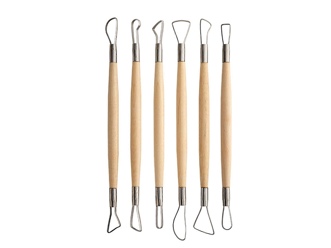 Conjunto De 6 Ferramentas De Argila, 8 Polegadas, Para Escultura, Cerâmica, Madeira, Com Cortador Plano