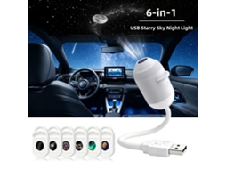 Luz Noturna de Projeção 2 em 1 com 6 Películas Deslizantes, Brilho Ajustável, Usb, para Carro Ou Casa CZHHMART