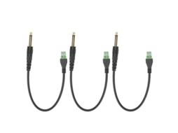 Aetheria 3pcs Adaptador de Cabo de Áudio Sem Solda com Plugue de Microfone Mono 6.35mm Revestido em Ouro