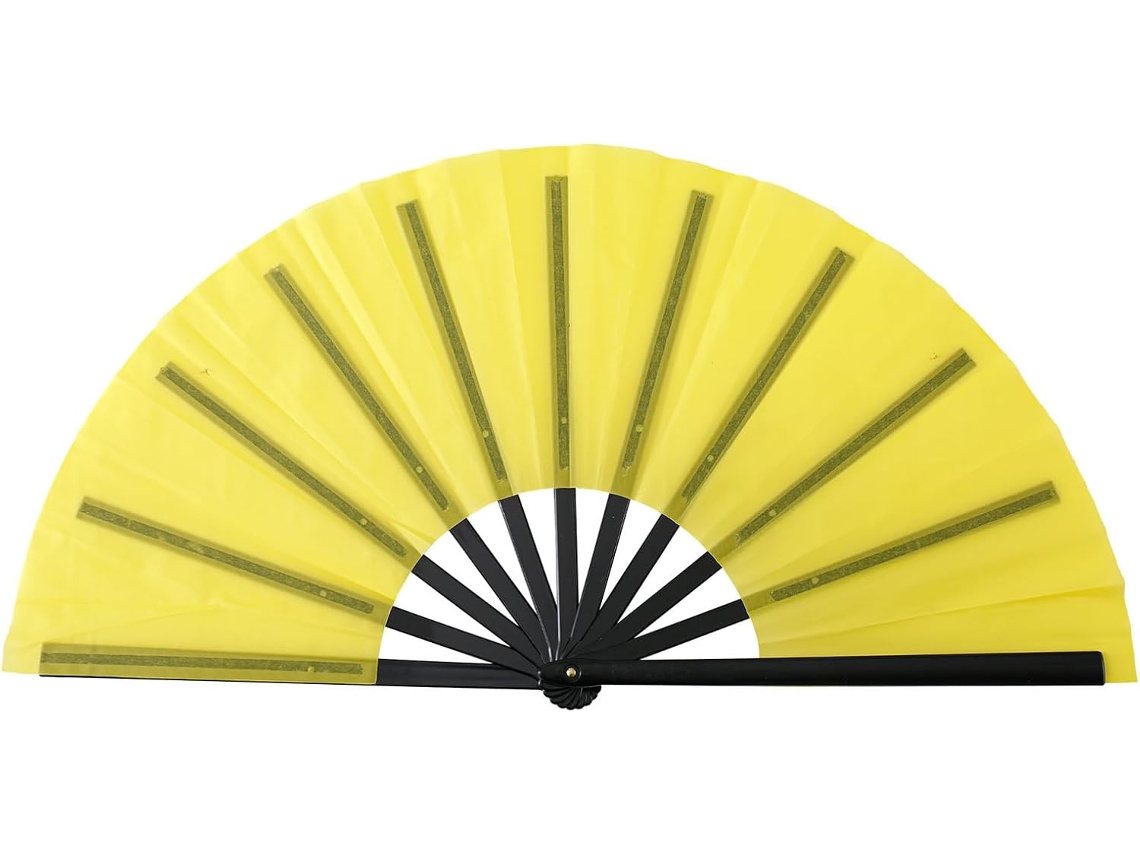 Leques Corativos Dobráveis, Leques Chineses, Leque Dobrável 25cm 10 Polegadas Com Nervuras Pretas, Cor