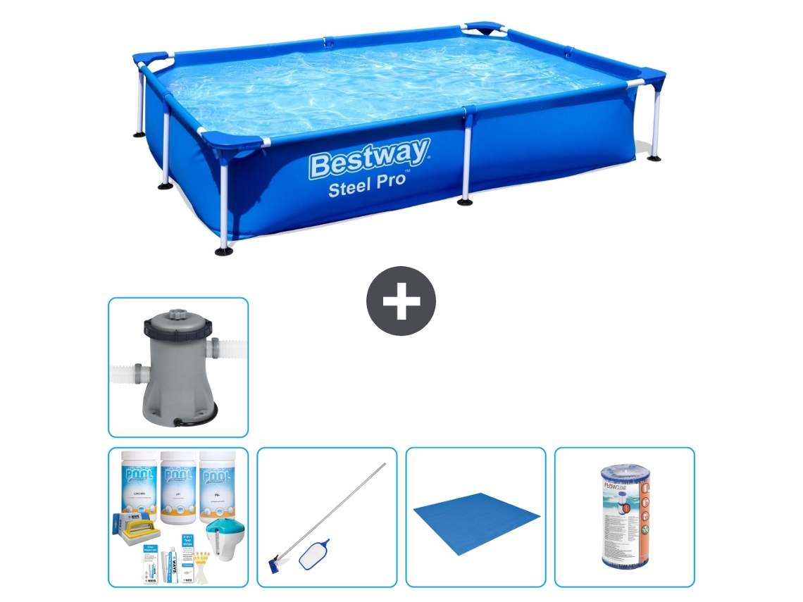 Bestway Piscina Bestway Steel Pro Retangular - 221x150x43 Cm - 6-peças S22064