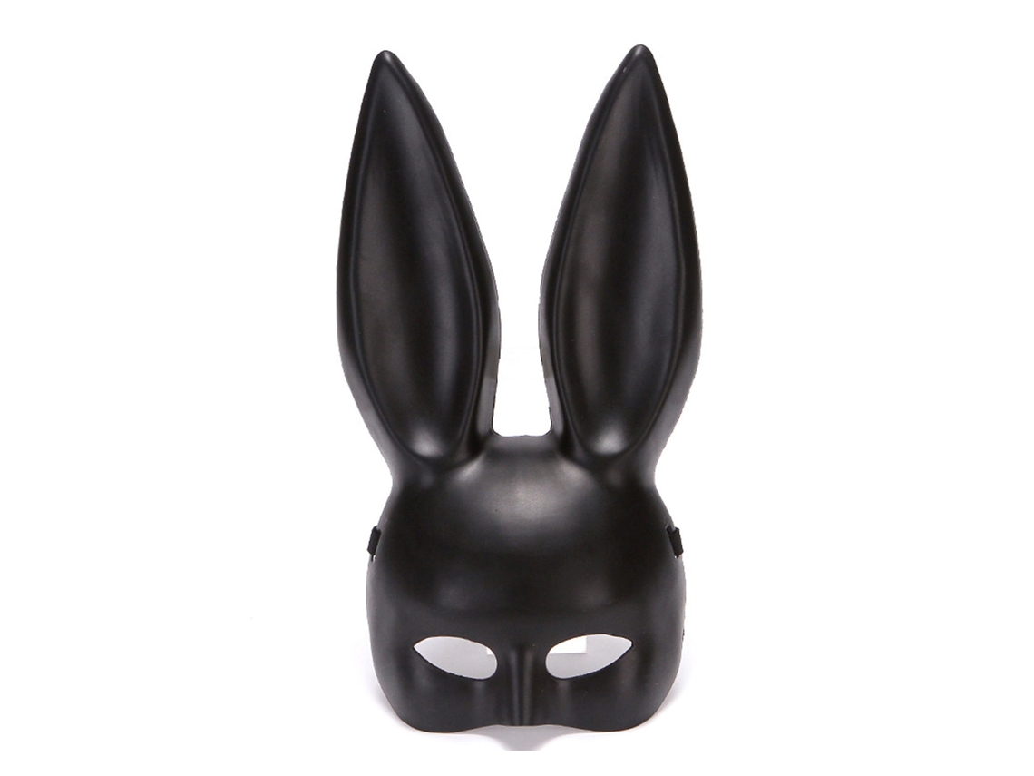 Máscara Meia Face Orelhas de Coelho PVC Ecológico para Festa Cosplay Masquerade S/MARCA