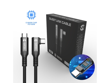Vortexvr Cable 5m 10 Gbps Pd100w Usb C A Meta Quest Link / Oculus Link Vortex Vr (fast Charging)