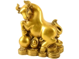 Estatueta De Touro Grande Em Cobre, 11x8x6 Cm - Escultura Retrô Feita À Mão