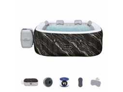 Spa Hinchável BESTWAY Lay z spa Hollywood Luxe Airjet 6 180x180x66 Cm para 4 6 Pessoas com Luz Led - Airjet 140 Chorros