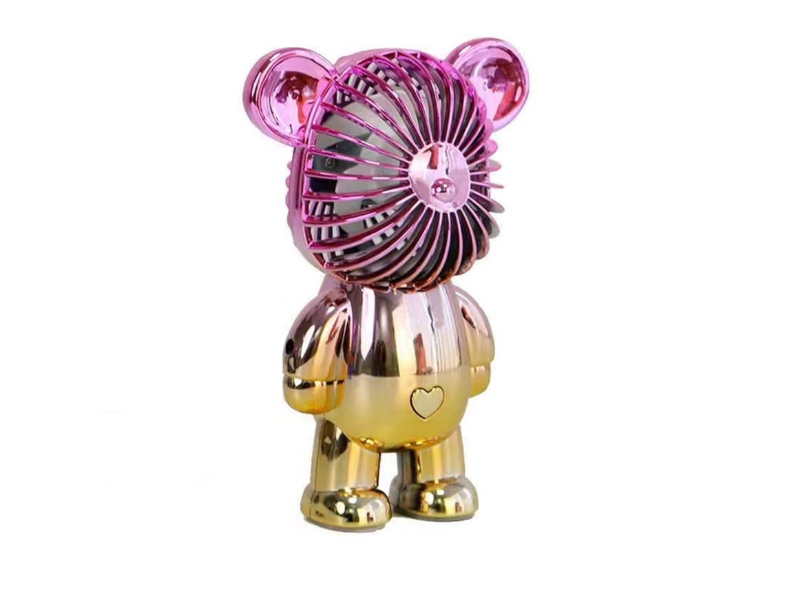 Ventilador Portátil Urso USB Recarregável Azul Verde | S/MARCA