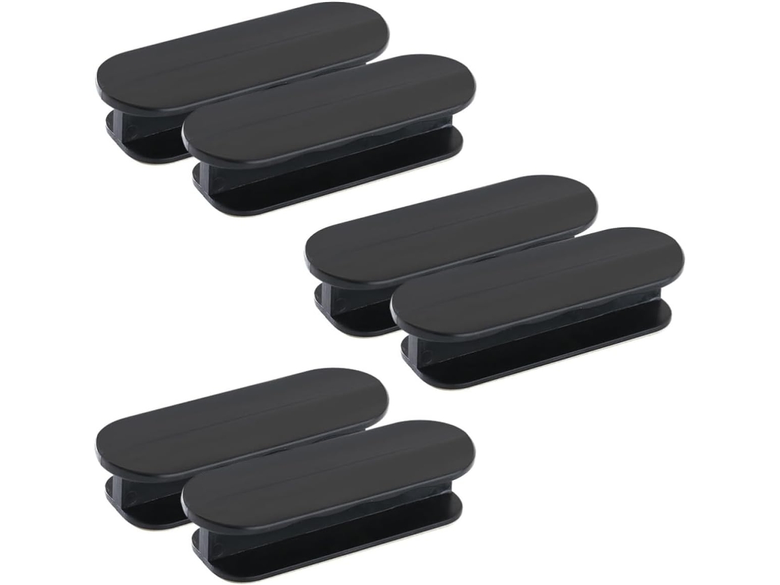Alasum Conjunto De 6 Puxadores Autoadesivos Para Portas Armários Cozinha E Sapateiras, Em Abs Preto