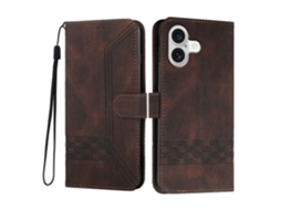 Capa Para Iphone 17 Com Alça E Suporte Tipo Carteira Em Couro Sintético