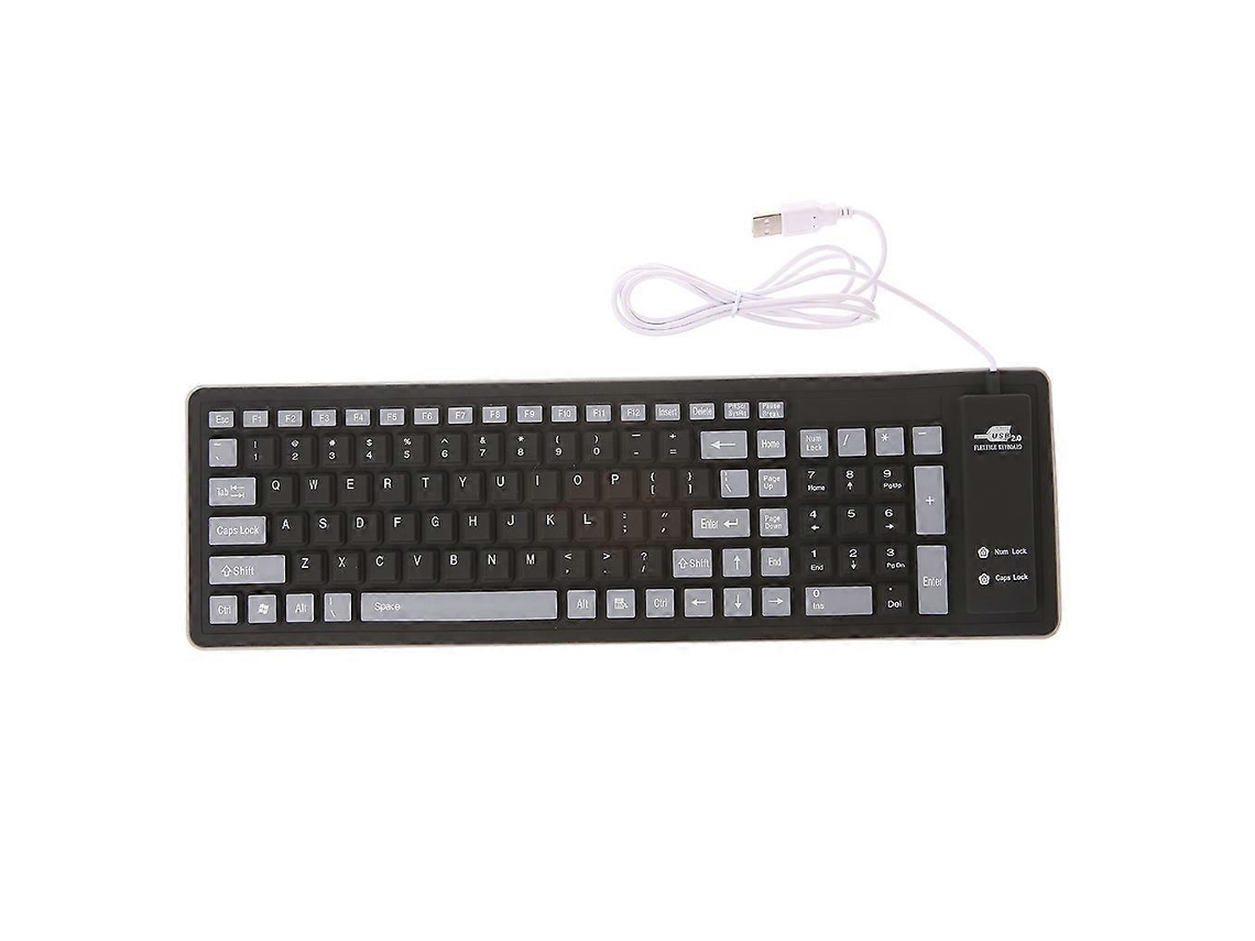 Teclado Usb Dobrável Flexível À Prova Dágua Com Fio 103 Teclas Teclado Numérico De Silicone Teclado Para Jogos Para Pc Laptop Everley891
