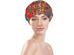 Touca De Banho Feminina, Reutilizável, Impermeável, Dupla Camada, Com Elástico, Ideal Para Cabelos Longos, Com Estampa