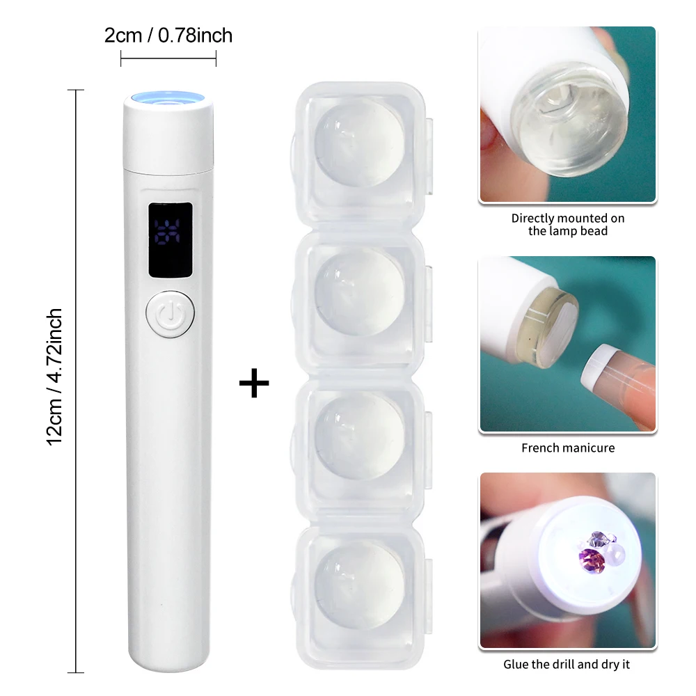 Mini Lâmpada Uv Led Profissional Para Unhas, Recarregável, Portátil, Com Visor E Base De Suporte Removível