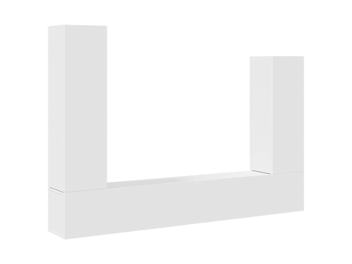 Conjunto de TV de 4 Peças Madeira Processada Branco MAISON EXCLUSIVE