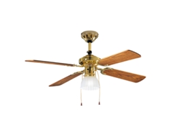 Ventilador De Teto Com Luz Perenz 7064 Ol Latão Ø 105 Cm, 4 Pás, 3 Velocidades, Motor Ac 50w, Silencioso, Conexão Para Lâmpada E27