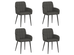 Conjunto 4 Cadeira De Jantar Vidaxl Preto Couro Sintético (57 X 50 X 85 Cm)