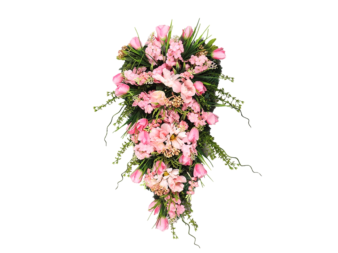 Laxiscreed Floral Artificial De 55cm Com Tulipas Para Decoração De Parede Em Ambientes Internos