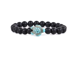 Pulseira De Contas De Tartaruga Marinha Com Turquesa Sintética, Pulseira Elástica Para Nostalgia88