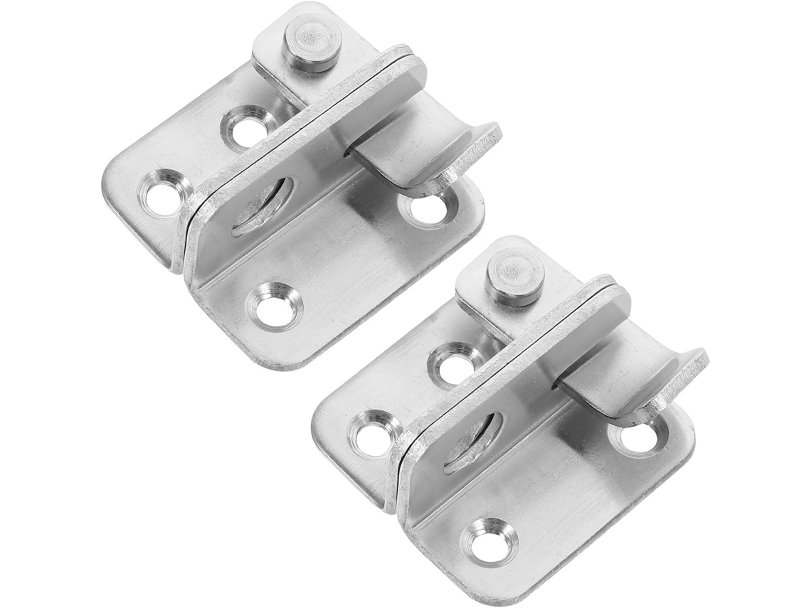 2 Peças De Trinco De Porta Em Aço Inoxidável, À Prova De Ferrugem, Trava De Segurança.