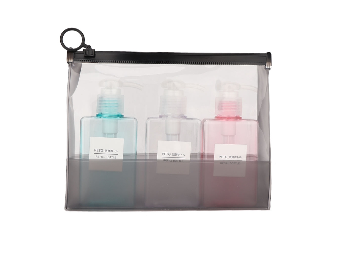 Conjunto Frascos Maquiagem Reutilizáveis Portáteis