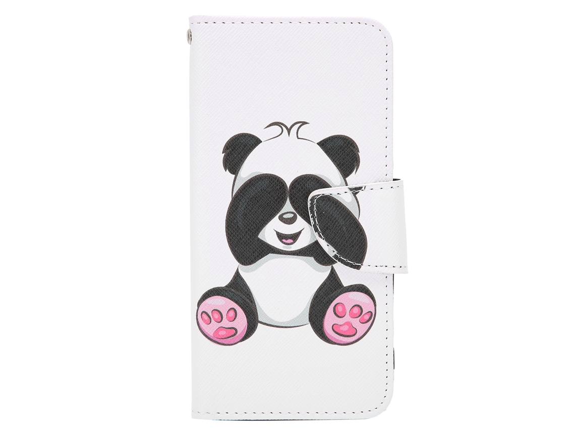 Estojo de Couro para iPhone 12 Pro com panda gigante pintado EOOCOO
