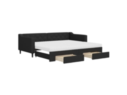 Daybed With Trundle, Daybeds With Trundles Vidaxl Preto Tecido (90 X 200 Cm)