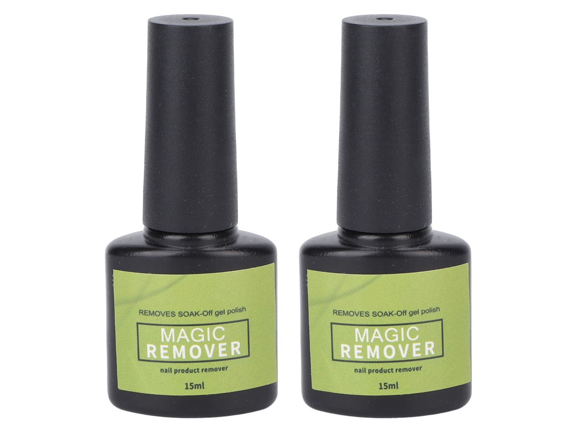 Removedor de esmalte em gel Rebe - 2 unidades, 15ml cada, com fragrância suave, rápido e seguro, produto de limpeza profissional.