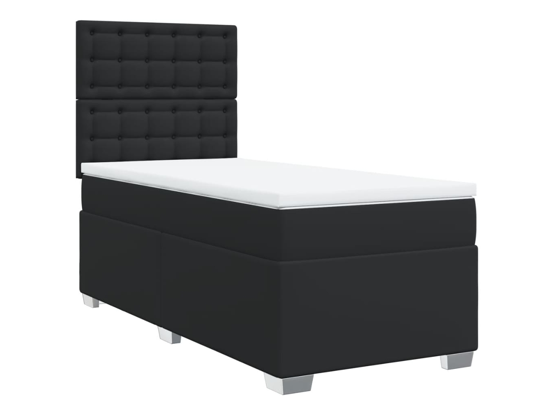 Box Spring Bed, Box Spring Beds Vidaxl Preto Couro Artificial (90 X 200 Cm)
