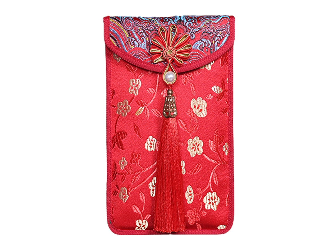 Envelope De Seda Bordada Para Festa De Ano Novo E Casamento