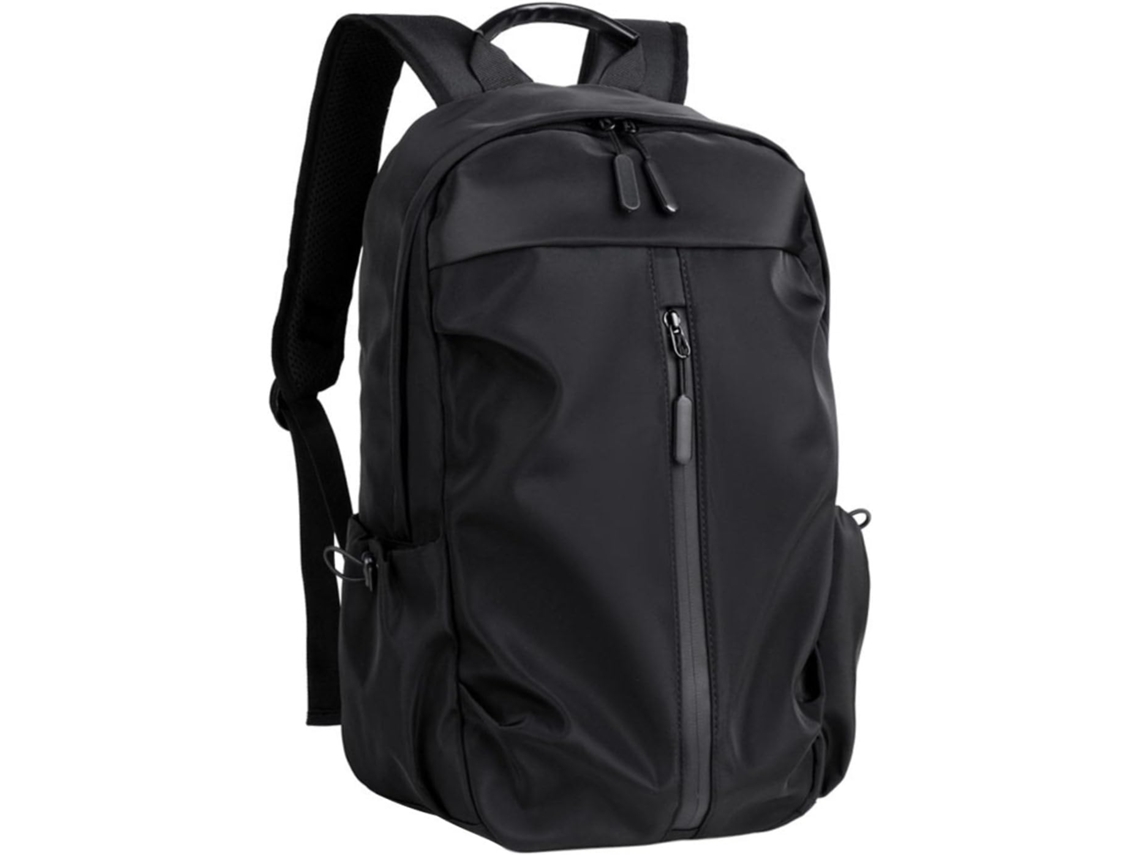 Mochila Preta Masculina Para Laptop De 14 Polegadas Em Poliéster