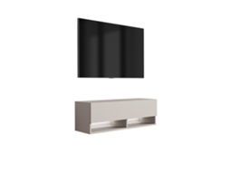 Suporte De Tv 100 Cm Caxemira, Led Branco, 100 × 32 × 34 Cm 3E 3XE LIVING.COM