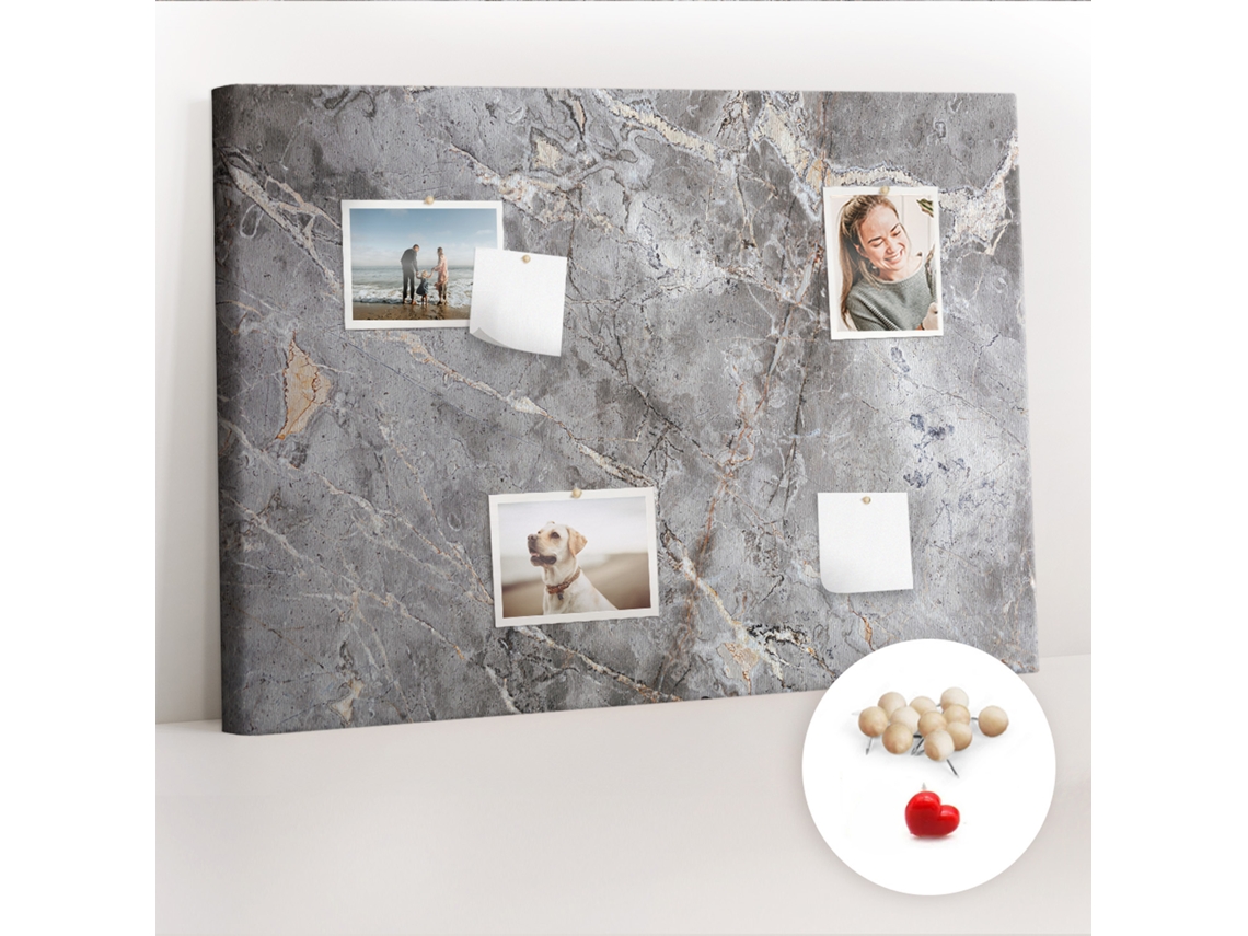 Quadro De Cortiça Com Impressão Padrão De Mármore Para O Corredor Espelharte (100x70 Cm)