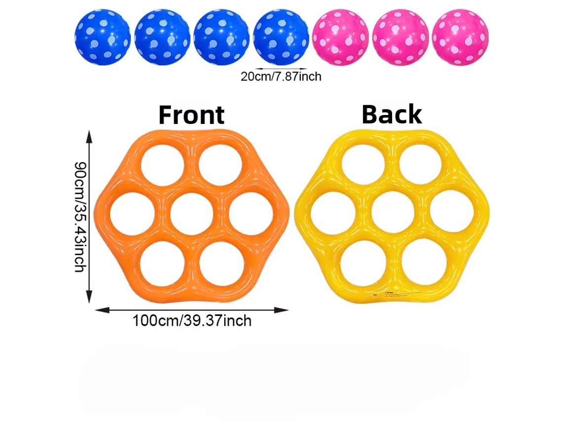 Jogo inflável da velha para piscina, grande, 7 peças, interativo, CZHHMART
