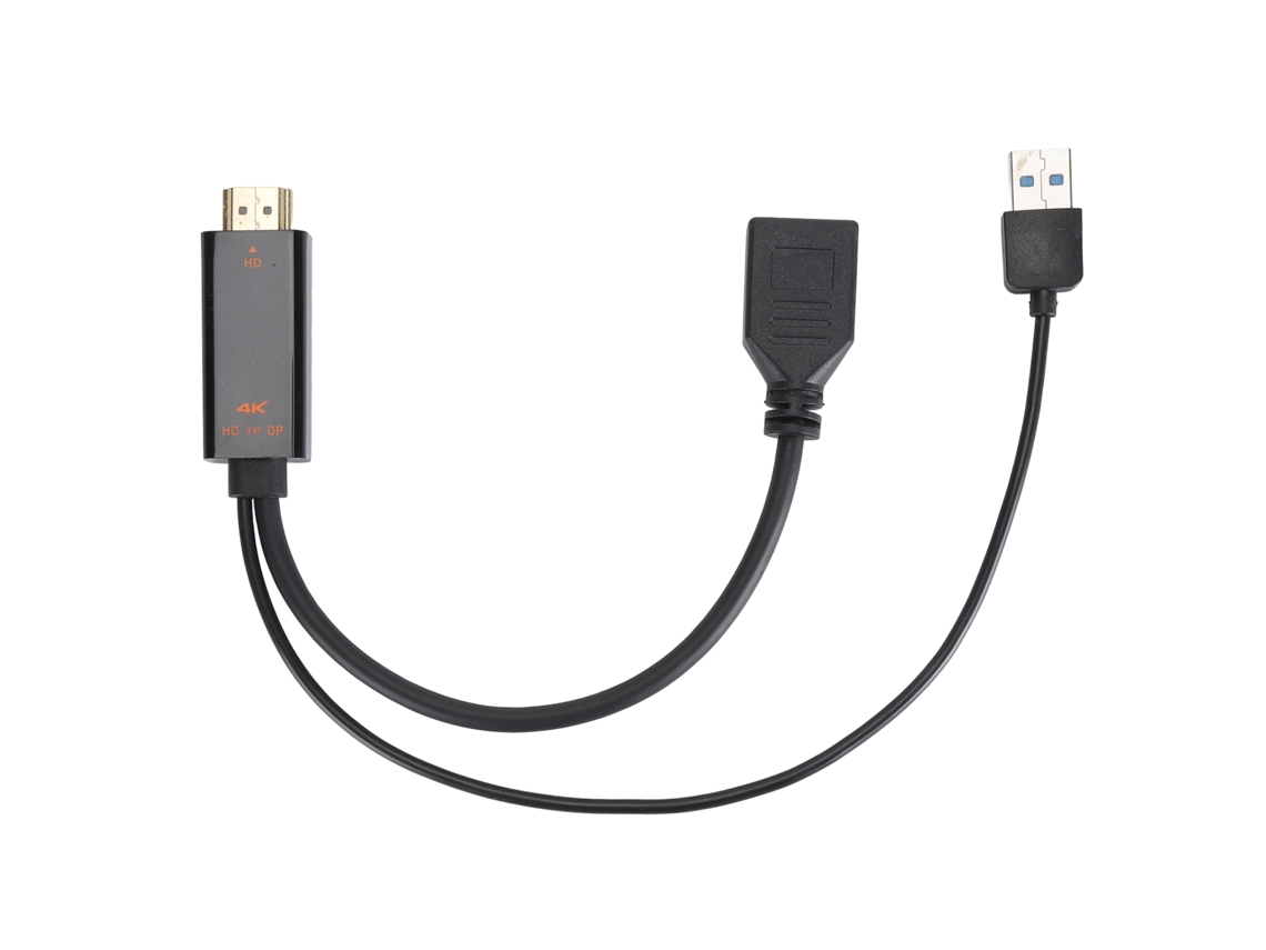 Aetheria adaptador de Cabo Hdmi para Displayport com Alimentação Usb 4k 60hz 25cm/9.8pol