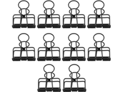 Pinos Popetpop 10-Dinheiro Com Mola Ferro Preto, Design Elegante E Uso Versátil Para Organização De Papais Na